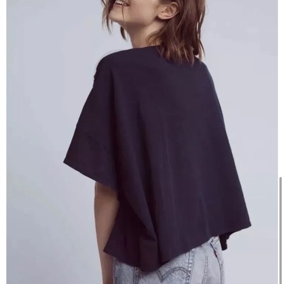 Anthropologie akemi kin embroidered crochet derrie navy blouse crop top - XS - Picture 3 of 6